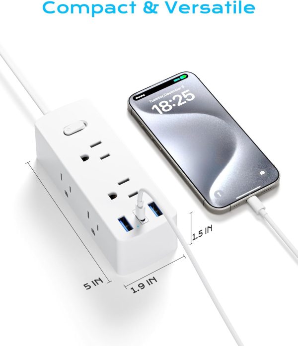 European Travel Plug Adapter, Olcorife Universal Travel Adapter for EU UK US AUS, 6 Outlets 3 USB Ports with 5ft Extension Cord, International Power Adapter for US to Europe UK AUS - Image 5